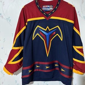 Atlanta Thrashers Alternate CCM Hockey Jersey MEDIUM Navy Maroon Yellow